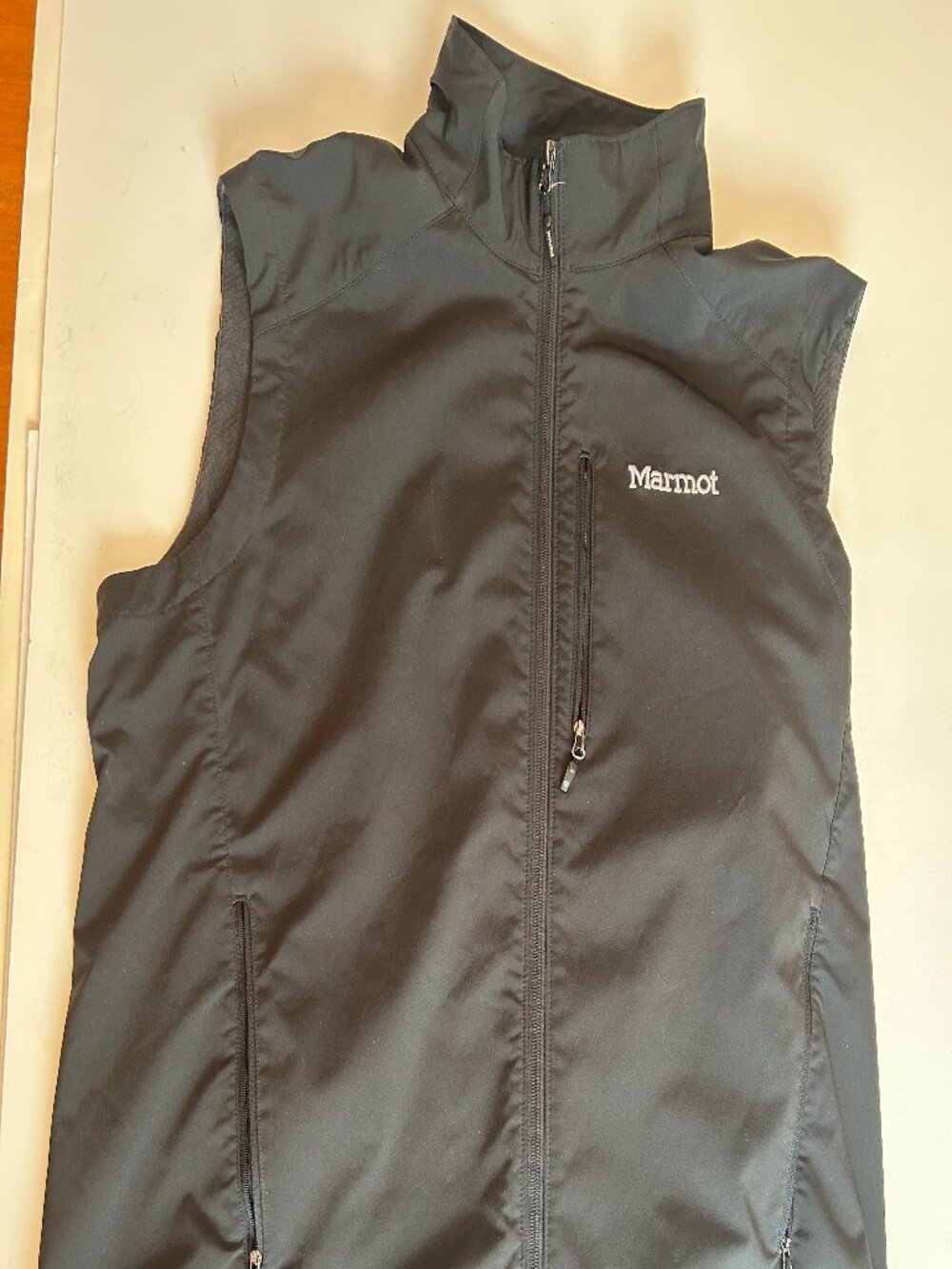 Marmot Men's Black Softshell Vest Fleece Lined XL CC336 Full Zip